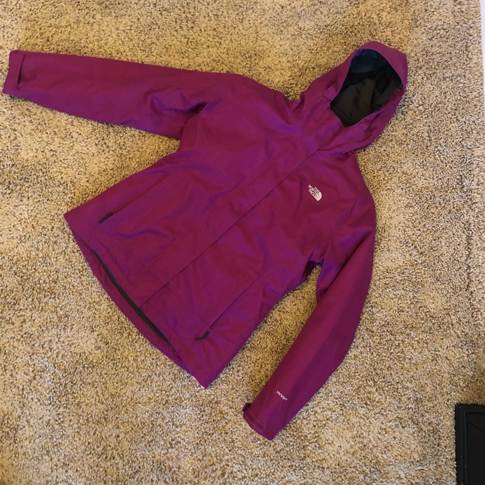The North Face magenta 2 in 1 winter jacket